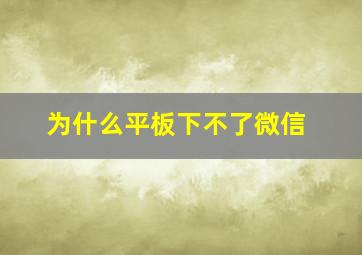 为什么平板下不了微信