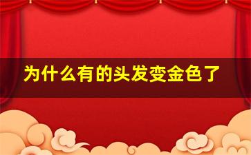 为什么有的头发变金色了