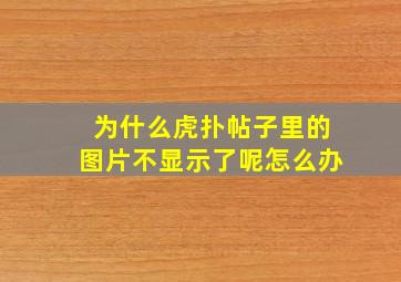 为什么虎扑帖子里的图片不显示了呢怎么办