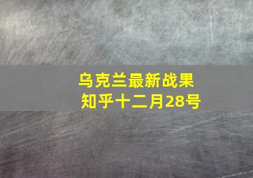 乌克兰最新战果知乎十二月28号