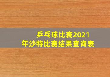 乒乓球比赛2021年沙特比赛结果查询表