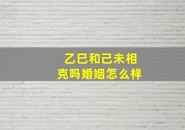 乙巳和己未相克吗婚姻怎么样