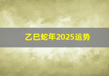 乙巳蛇年2025运势