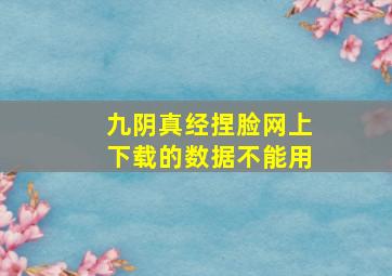 九阴真经捏脸网上下载的数据不能用