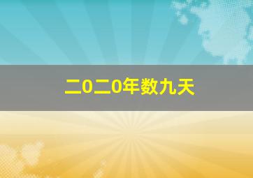 二0二0年数九天