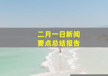 二月一日新闻要点总结报告