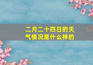 二月二十四日的天气情况是什么样的