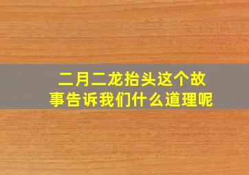 二月二龙抬头这个故事告诉我们什么道理呢