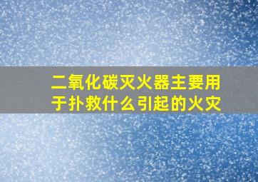 二氧化碳灭火器主要用于扑救什么引起的火灾