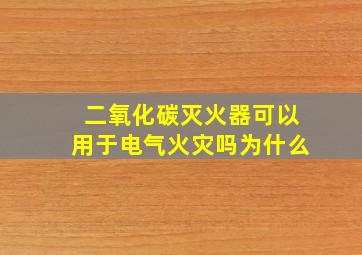 二氧化碳灭火器可以用于电气火灾吗为什么