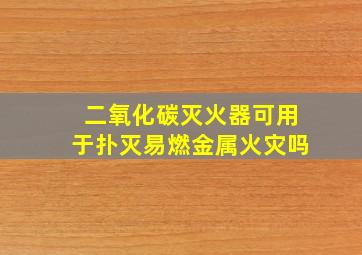 二氧化碳灭火器可用于扑灭易燃金属火灾吗