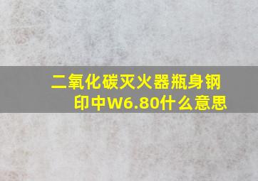 二氧化碳灭火器瓶身钢印中W6.80什么意思