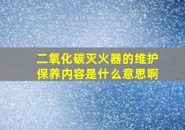 二氧化碳灭火器的维护保养内容是什么意思啊