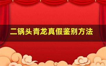 二锅头青龙真假鉴别方法