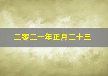 二零二一年正月二十三