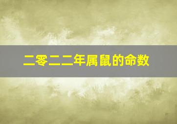 二零二二年属鼠的命数