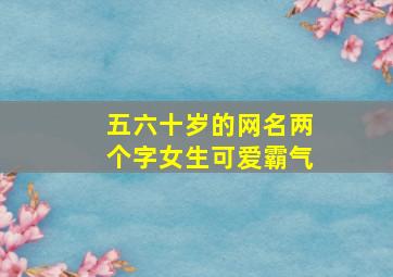 五六十岁的网名两个字女生可爱霸气