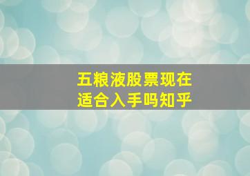 五粮液股票现在适合入手吗知乎