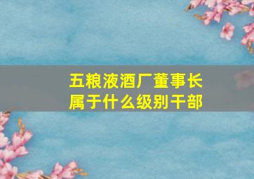 五粮液酒厂董事长属于什么级别干部