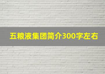 五粮液集团简介300字左右