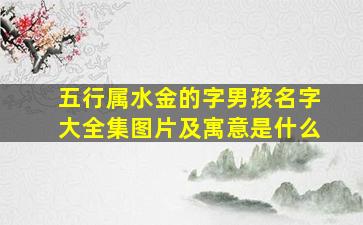 五行属水金的字男孩名字大全集图片及寓意是什么