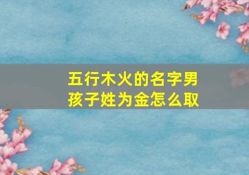 五行木火的名字男孩子姓为金怎么取