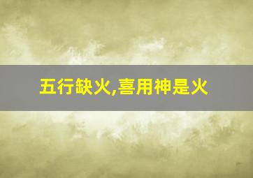 五行缺火,喜用神是火