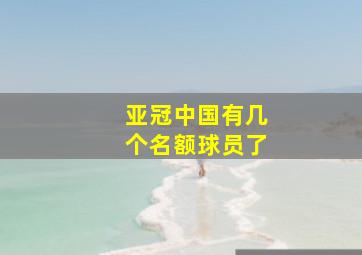 亚冠中国有几个名额球员了