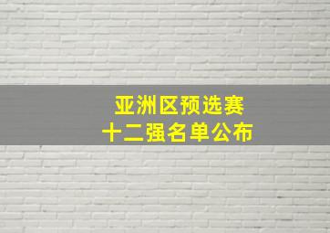 亚洲区预选赛十二强名单公布