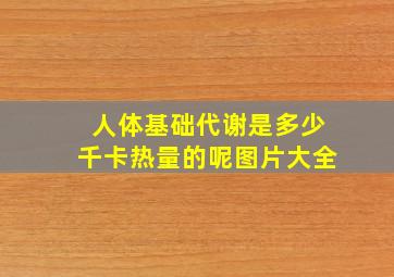 人体基础代谢是多少千卡热量的呢图片大全