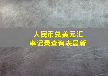 人民币兑美元汇率记录查询表最新