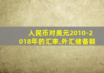 人民币对美元2010-2018年的汇率,外汇储备额