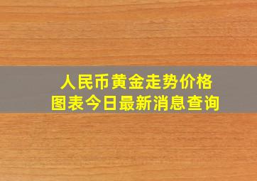 人民币黄金走势价格图表今日最新消息查询