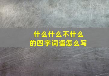 什么什么不什么的四字词语怎么写