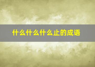 什么什么什么止的成语