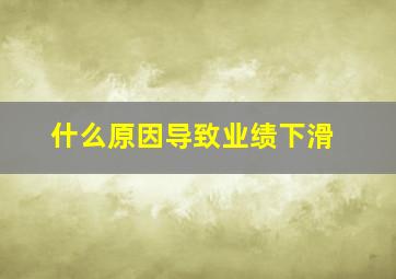 什么原因导致业绩下滑