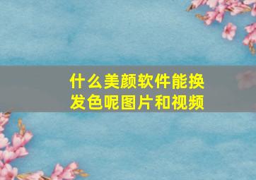 什么美颜软件能换发色呢图片和视频