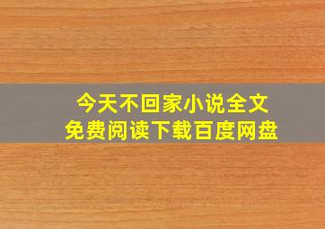 今天不回家小说全文免费阅读下载百度网盘