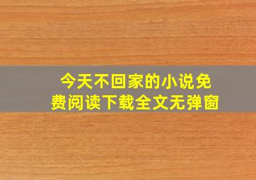 今天不回家的小说免费阅读下载全文无弹窗