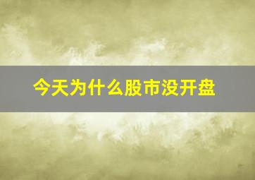 今天为什么股市没开盘