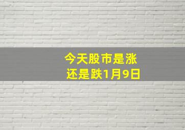 今天股市是涨还是跌1月9日