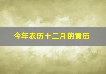 今年农历十二月的黄历