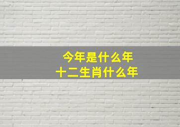 今年是什么年十二生肖什么年