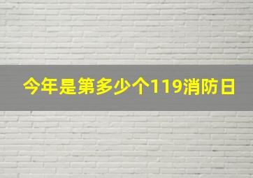 今年是第多少个119消防日