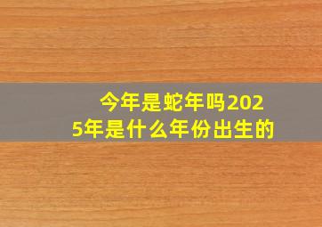 今年是蛇年吗2025年是什么年份出生的