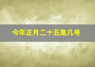 今年正月二十五是几号