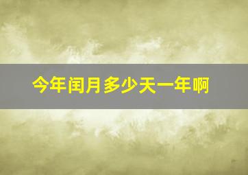 今年闰月多少天一年啊