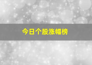 今日个股涨幅榜