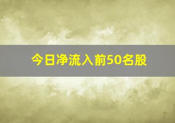 今日净流入前50名股