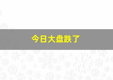 今日大盘跌了